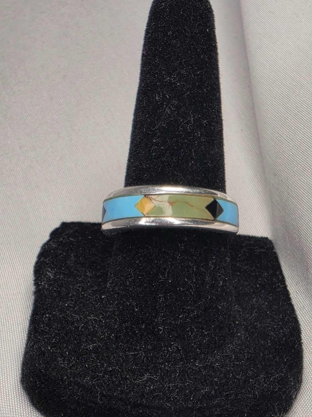 WJ Sterling Silver Inaly Turquoise Ring, SZ 6